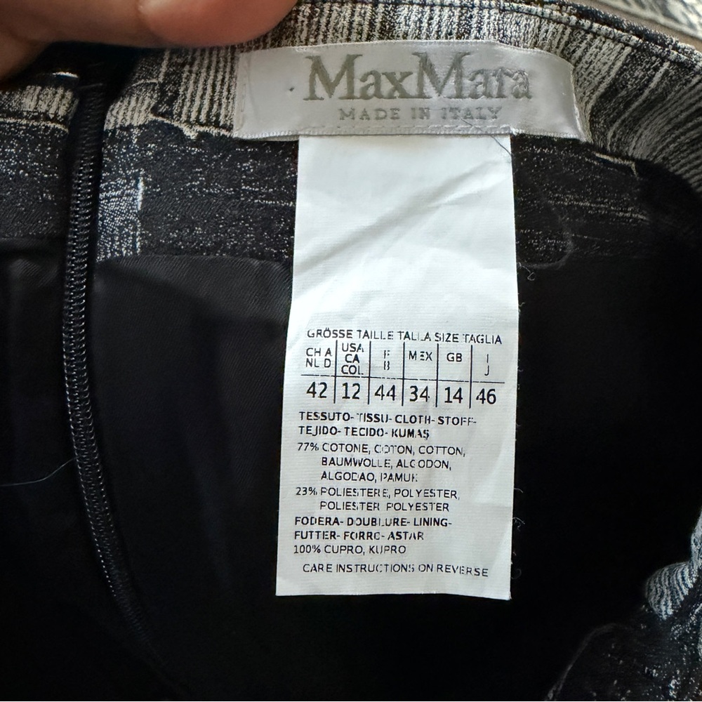 MaxMara‎ Women's Monochrome  Black and Gray Print Pencil Skirt Size 12 - Picture 4 of 8